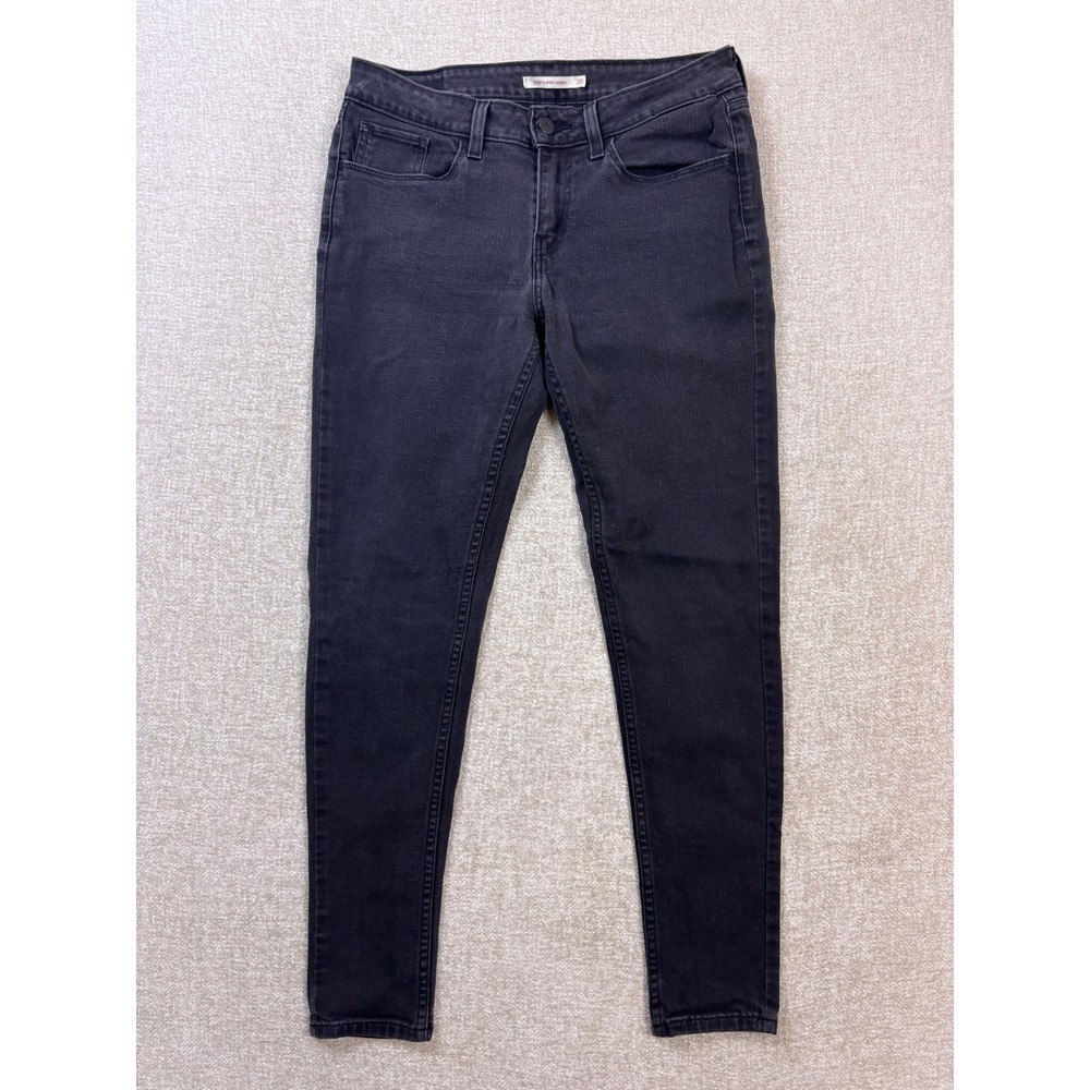 Levis 535 Super Skinny Jeans Womens 30x30 Faded Black Denim Pants 11997-0201